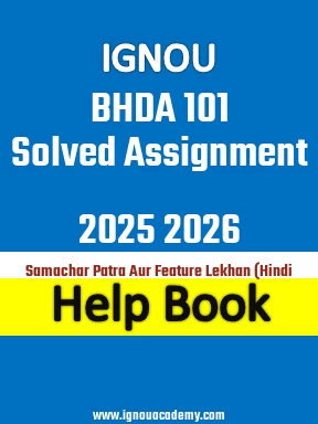 IGNOU BHDA 101 Solved Assignment 2025 2026
